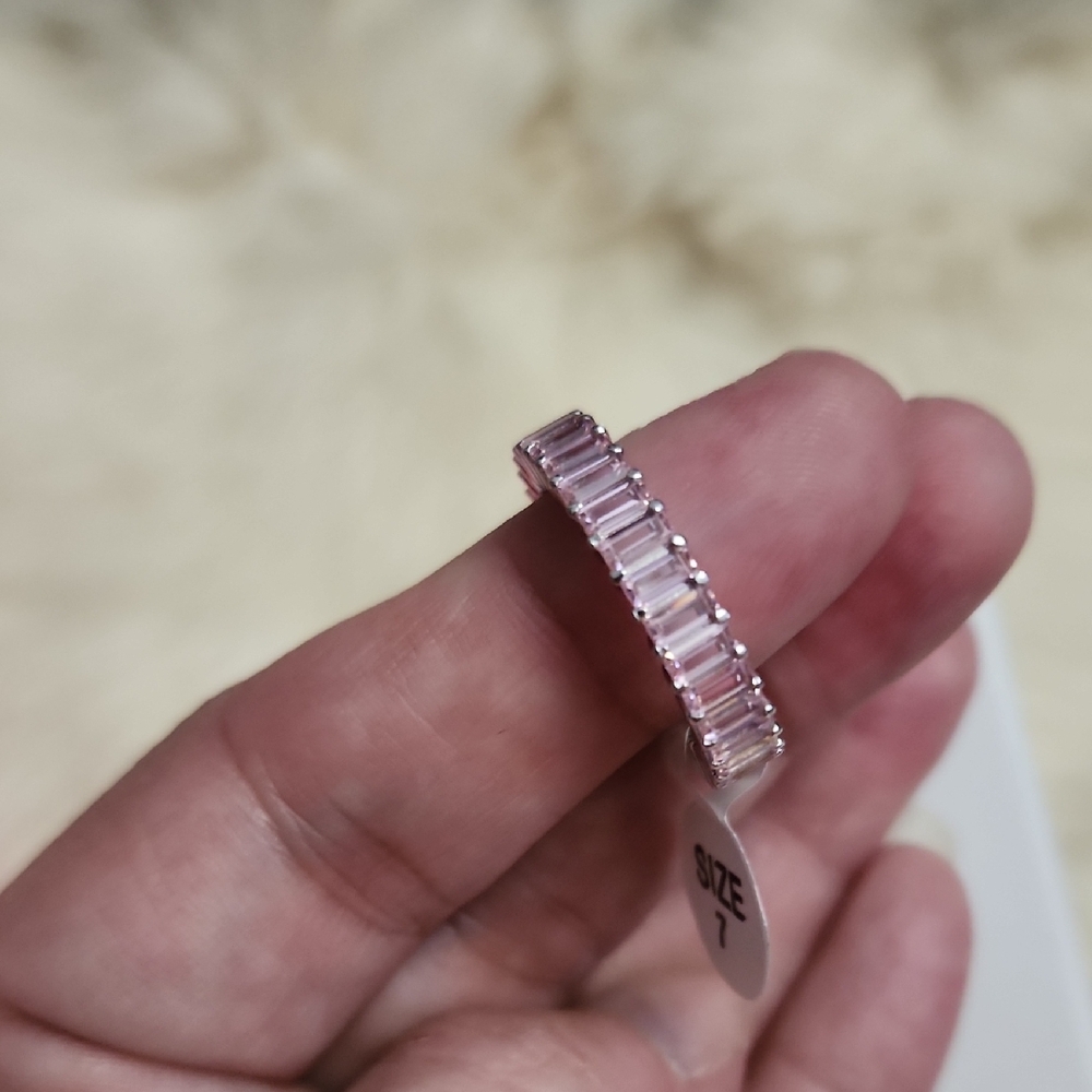 Brand New Pink Sapphire Eternity Ring